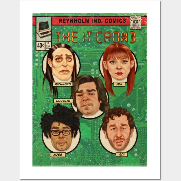 IT Crowd Comic Cover Wall Art by Cleggart